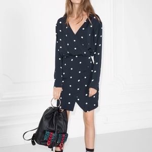 And other stories polka dot wrap dress sz. 4